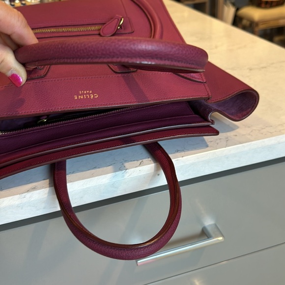 Authentic Celine raspberry calfskin micro luggage satchel bag - Picture 10 of 10